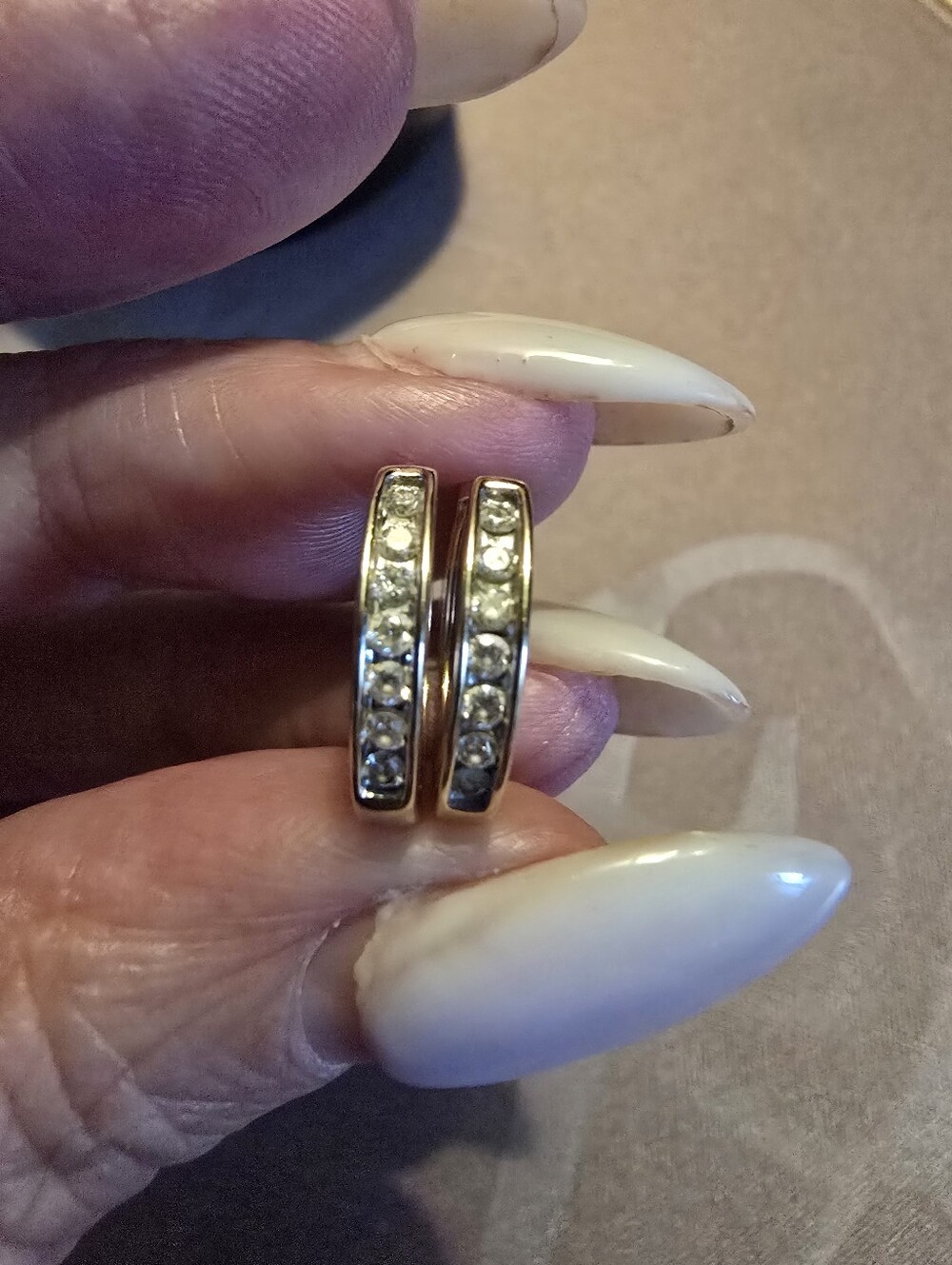 Vintage Y2K Gold Diamond Huggie Earrings -Channel Set .6ct Total Weigt 10k Gold